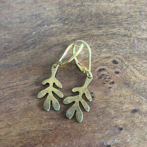 Gold leaf style earrings